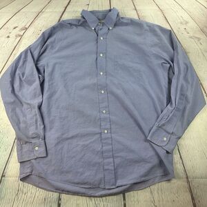 Brooks Brothers Men Blue Micro Check Button Down Dress Shirt Sz 16.5 - 5